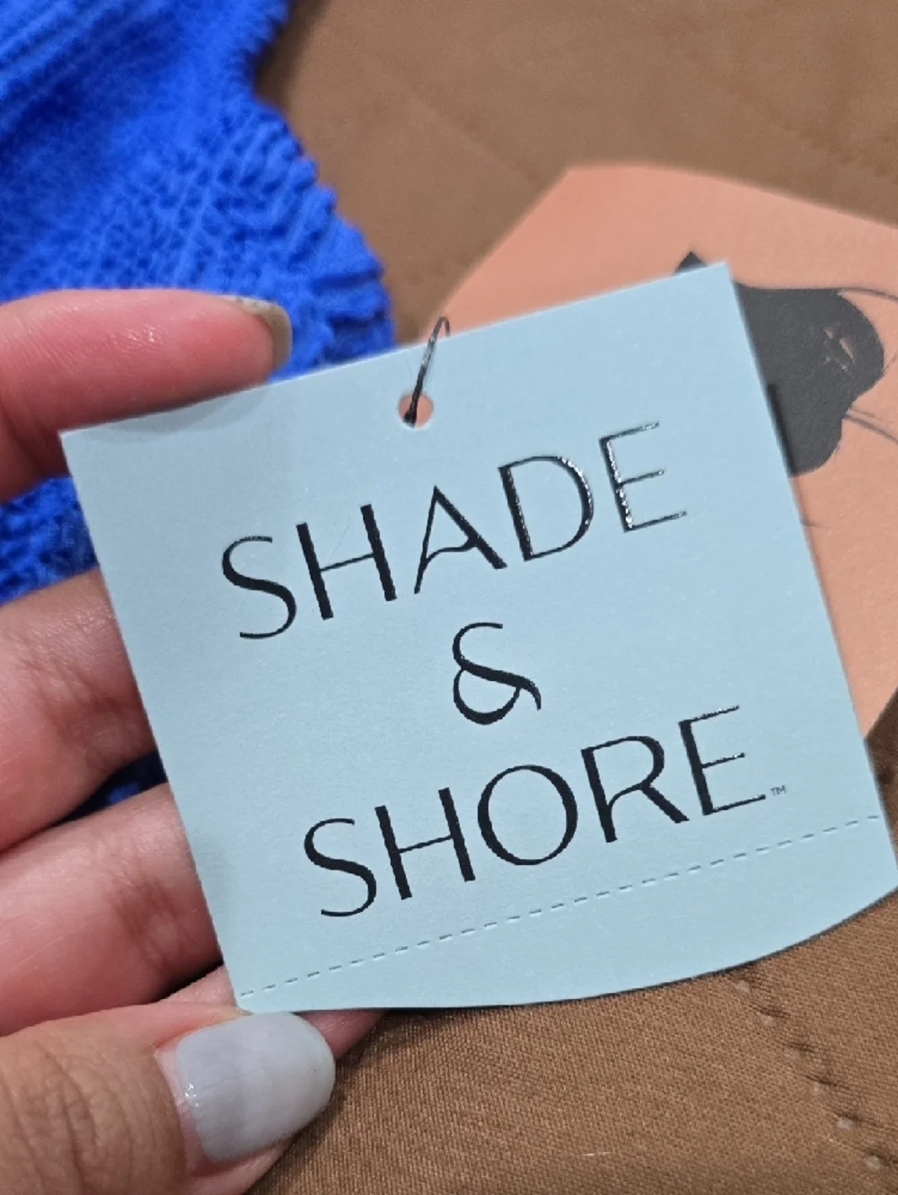 SHADE & SHORE Cobalt Blue Textured One-Piece, Nwt Size Large